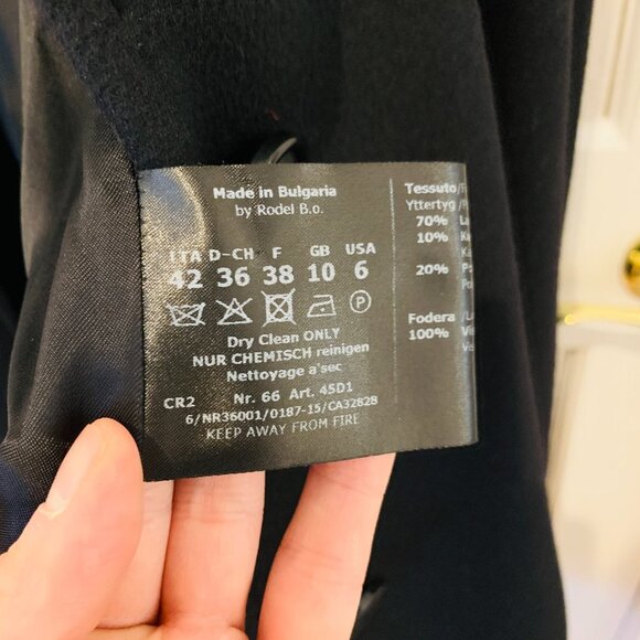 CINZIA ROCCA Black Wool Over Coat SIZE 6 - Picture 13 of 15